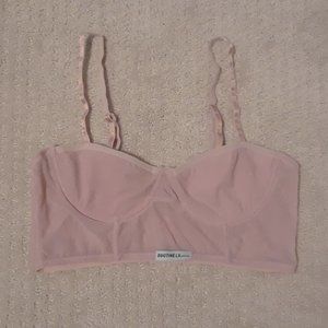 Boutine LA Deep Taupe Mesh Camisole Top